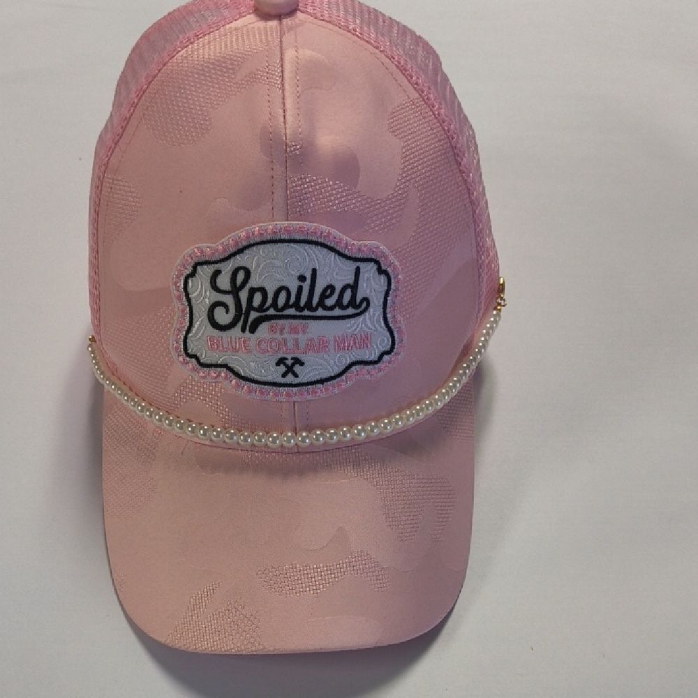 Pink  Cap with Pearl Detail